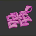 Pink Metallic Fashion Pendant With Intricate Chain Design And Shiny Surface