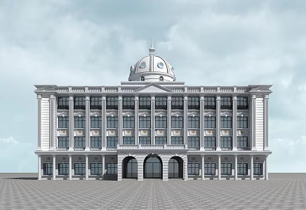 European Office Building Hotel Guesthouse 3d model