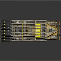 Vintage Truck With Long Ladder On Top Yellow And Silver Painted Body