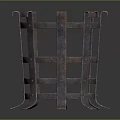 Vintage Metal Decorative Basket With Hollow Grid Design And Support Legs
