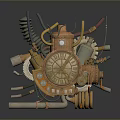 Floor Clock Big Clock Retro Clock Retro Clock Retro Clock Large Clock Pendulum Furnishings 3d model