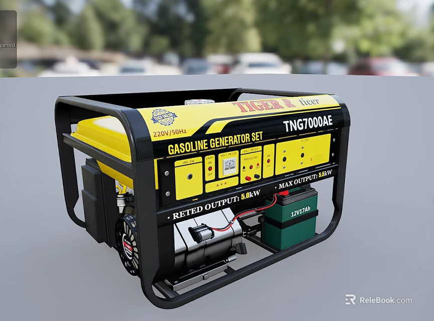 Industrial Gasoline Generator TNG7000E Yellow Black Design With Power Output For Industrial Use 3d model 