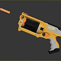 Yellow and Gray Plastic Toy Gun with Orange Dart for Kids Daily Play Activity