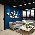 Modern Sports Fitness Gym Interior With Yellow Walls And Lighting Lines