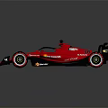 Red Formula One Race Car With Sleek Aerodynamic Design On Black Background
