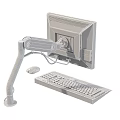 Ergonomic Computer Monitor Arm Setup With Adjustable Display Keyboard And Mouse 3d model