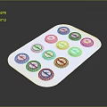 Medical Device Blister Pack Holding 12 White Round Tablets For Medication Use