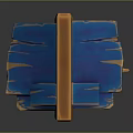 Wooden Bird House With Blue Roof On Stone Base For Garden Birds