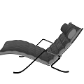 Modern Gray Padded Lounge Chair With Metal Frame And Comfortable Design