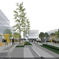 Urban Park Landscape Design With Winding Paths Green Lawns And Circular Plazas