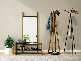 Modern coat rack 3d model