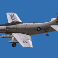 U.S. Navy Propeller Fighter Jet 527 With Straight Wings In Blue Sky