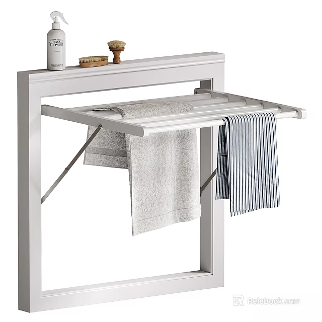 Practical Laundry Drying Rack with Hanging Towels for Daily Household Use 3d model 
