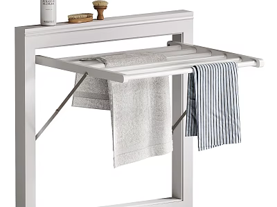 Practical Laundry Drying Rack with Hanging Towels for Daily Household Use 3d model