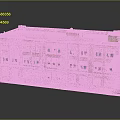 Vintage Multi Story Building Model With Yellow Red Facade And Windows