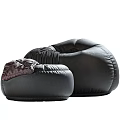 Black Leather Bean Bag Chairs Comfortable Casual Seating With Large And Small Sizes 3d model