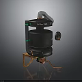 HTM 340 18 Mechanical Equipment With Black Body Copper Pipes Green Indicators And Metal Stand