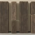 Elegant Stone and Wood Decorative Panels with Natural Texture and Different Sizes