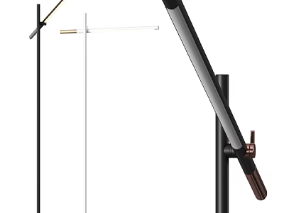 Modern Adjustable Floor Lamp With Black Metal Sleek Design And Flexible Arm 3d model