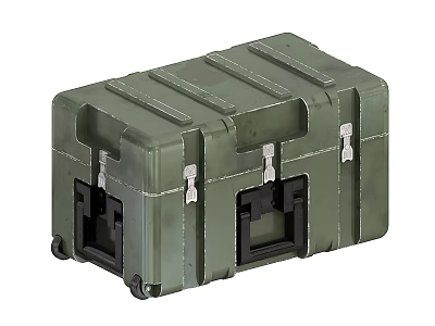 Green Hard Shell Storage Case With Wheels Secure Latches And Reinforced Edges 3d model