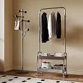 Stylish Metal Clothes Racks With Hooks Hanging Clothes And Multi tier Shelves Holding Towels And Boxes