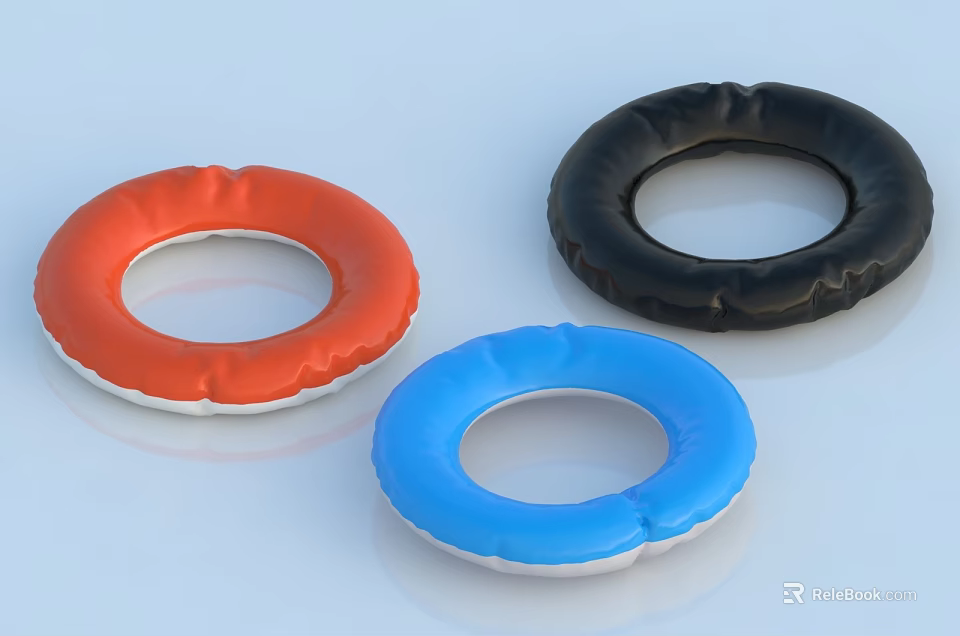 Red Blue Black Circular Inflatable Sports Equipment Rings For Activities 3d model 