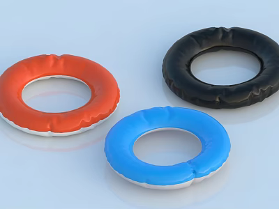 Red Blue Black Circular Inflatable Sports Equipment Rings For Activities 3d model