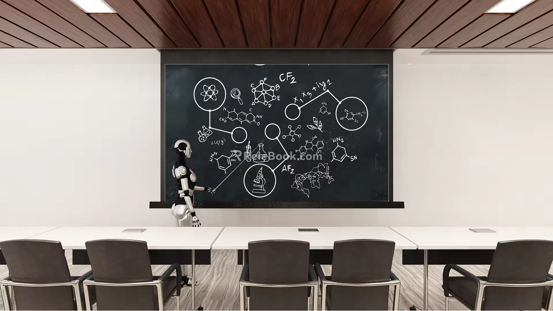 modern classroom artificial intelligence robot 3d model