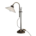 Industrial Style Table Lamp With Adjustable Arm Metal Base And White Shade