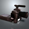 Professional Digital Camera Electronic Device with External Microphone and Monitor Screen 3d model
