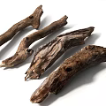 Natural Rustic Wood Branches with Textured Surface and Holes for Decorative Use