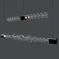Modern Glass Chandelier with Transparent Tubes and LED Lighting for Contemporary Interior Design