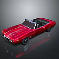 Red Vintage Convertible Car With Shiny Exterior And Open Top Design