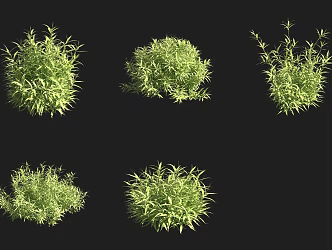gold inlaid jade bamboo shrub 3d model
