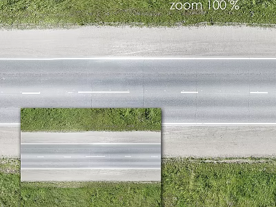 Road Construction Components With Lane Markings And Grass Edges In Aerial View 3d model