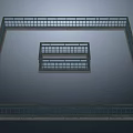 Modern Nested Square Railing Structure With 3D Architectural Grid Design