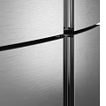 Modern Stainless Steel Refrigerator Freezer With Sleek Double Doors Design