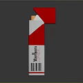 Open Marlboro Cigarette Pack With Red And White Design And Cigarettes Inside