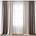 Elegant Neutral Toned Curtains With Sheer Layers And Natural Light Through Window