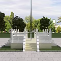 Modern Flag-raising Platform Flag Platform 3d model