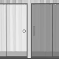 Modern Bathroom Shower Enclosure With Glass Doors Vertical Striped Design And LED Lighting