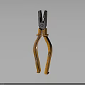 Worn Old Pliers With Black Jaws And Yellow Handles As Hardware Tool