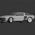 White Sporty Two Door Car With Rear Spoiler And Sleek 3D Model Design