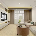 Modern Hotel Guest Room Interior With Comfortable Sofa TV Wall And Bookshelf