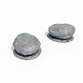 Pair of Natural Looking Gray Rockery Stones With Outdoor Decorative Base