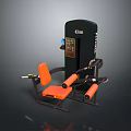 Leg Exercise Fitness Machine With Orange Seat And Black Frame For Gym Training