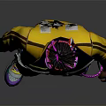 Stylish Character With Yellow Jacket Purple Lining Colorful Hair And Distressed Jeans