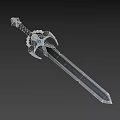 Detailed Fantasy Sword with Glowing Runes Intricate Hilt and Metallic Texture Design