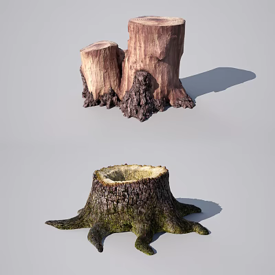 modern tree stump 3d model