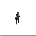 A Man Wearing Brown Suit With Face Mask Front And Back View